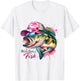 Reel Girls Fish, Lady Fishing, Largemouth Bass T-Shirt - T-Shirt | White