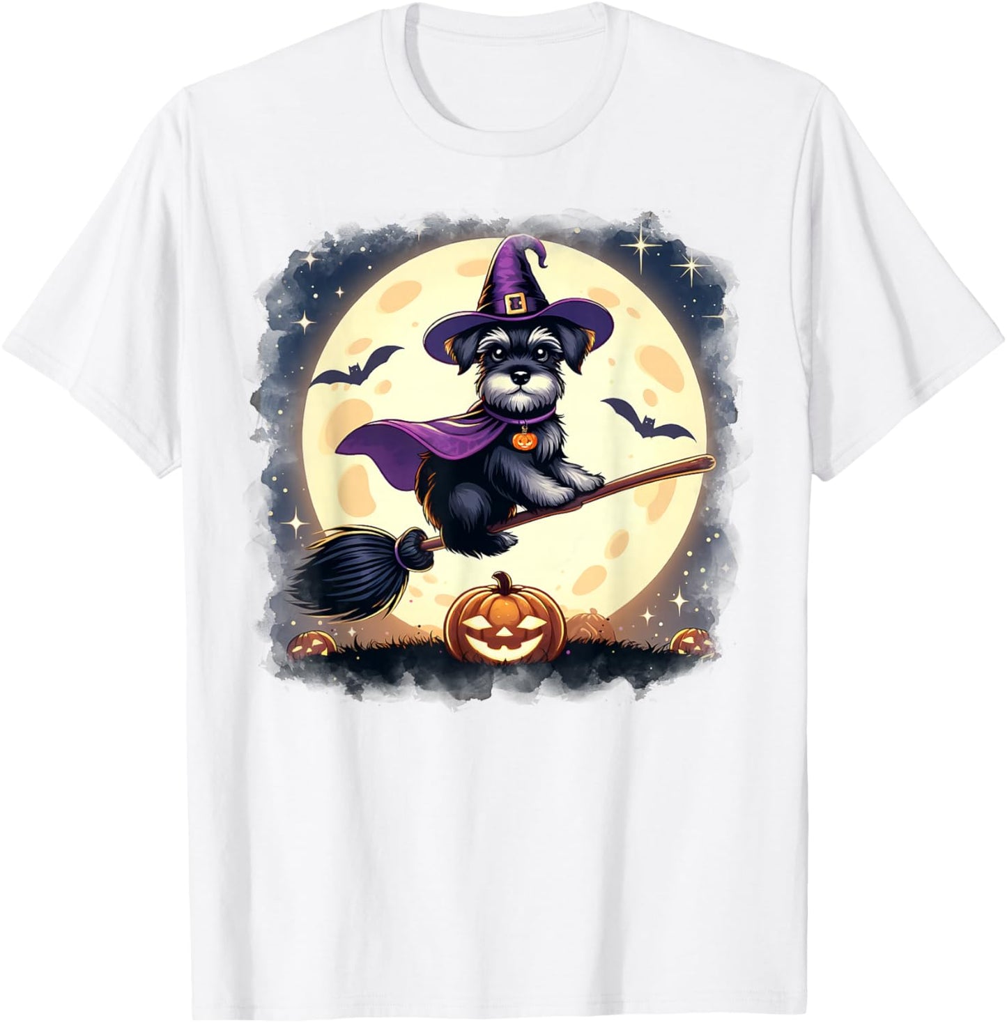 Miniature Schnauzer Halloween Costume Dog Lover Women Girls T-Shirt - T-Shirt | White