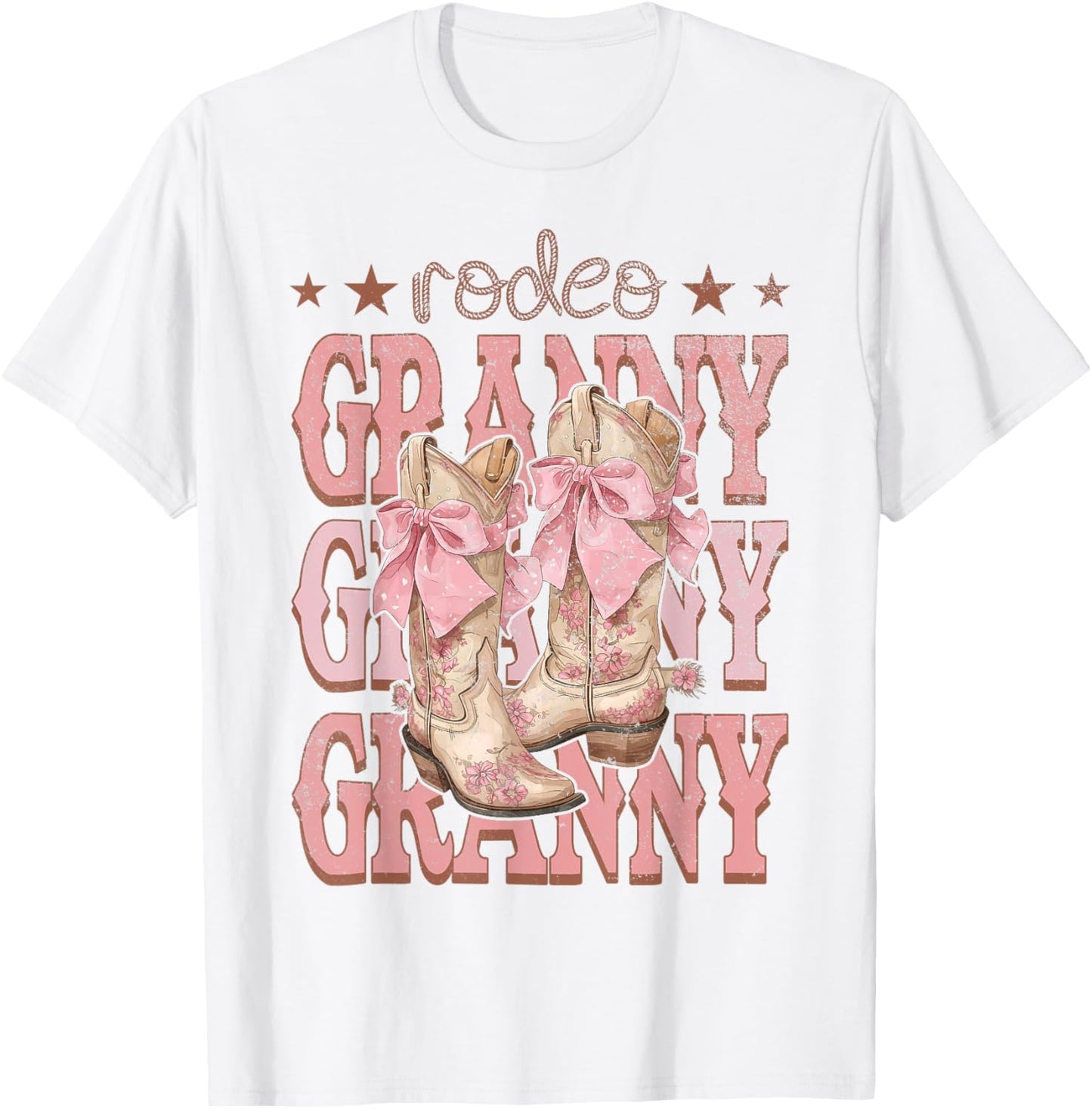 Rodeo Granny Pink Boots Coquette Cow-Girl Birthday Party T-Shirt - T-Shirt | White