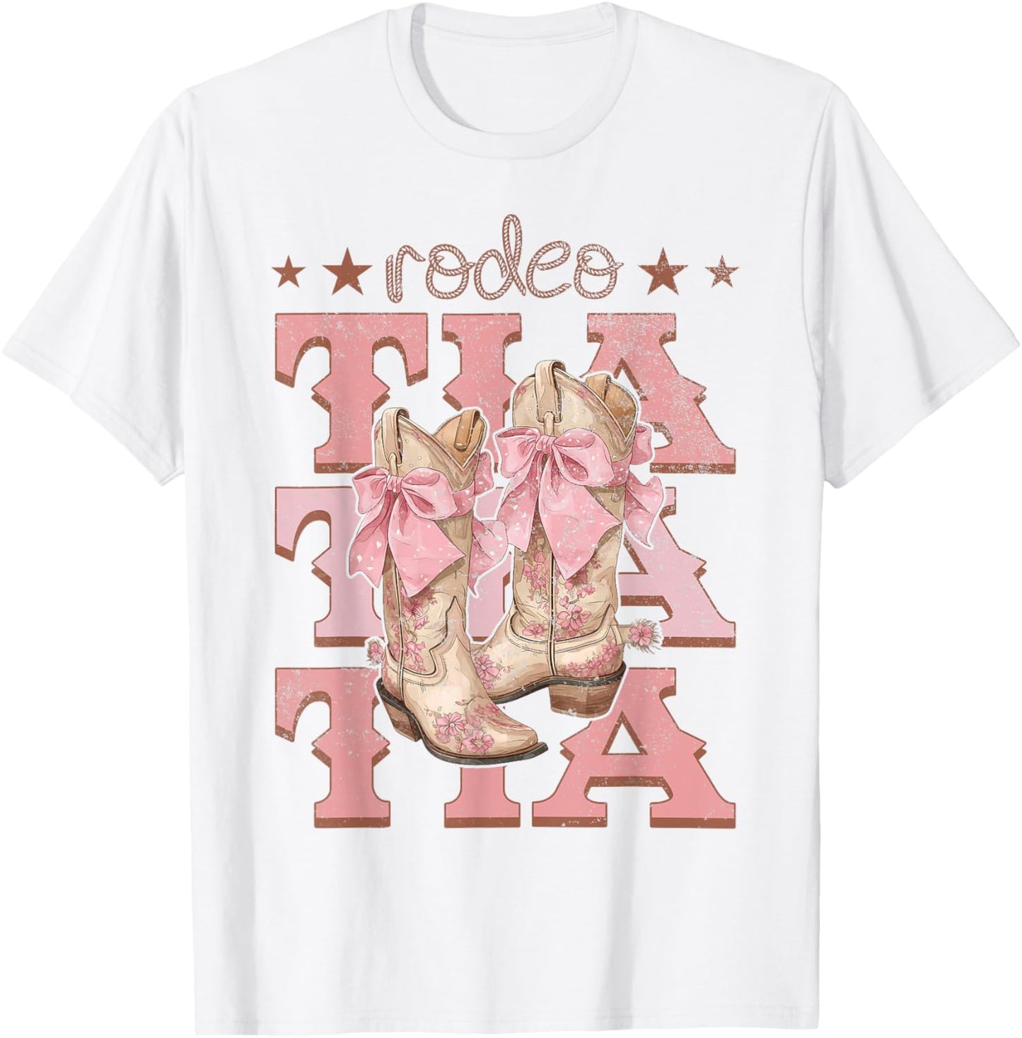 Rodeo Tia Pink Boots Coquette Cow-Girl Birthday Party T-Shirt - T-Shirt | White