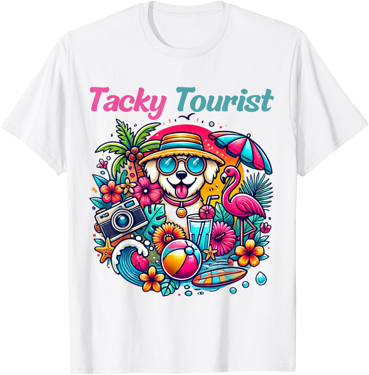 Vacay Tacky Tourist Outfit Wacky Cruise Costume Idea Tacky T-Shirt - T-Shirt | White