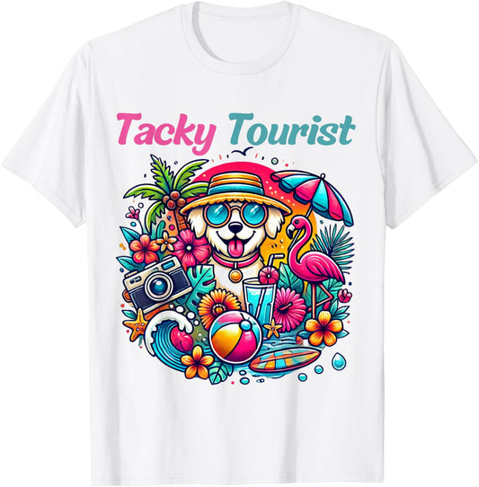 Vacay Tacky Tourist Outfit Wacky Cruise Costume Idea Tacky T-Shirt - T-Shirt | White