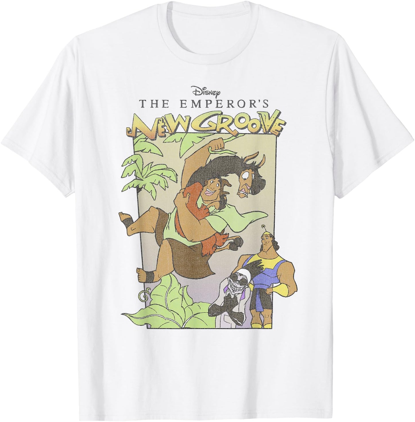 Disney The Emperor's New Groove Group Shot Cartoon Poster T-Shirt - T-Shirt | White