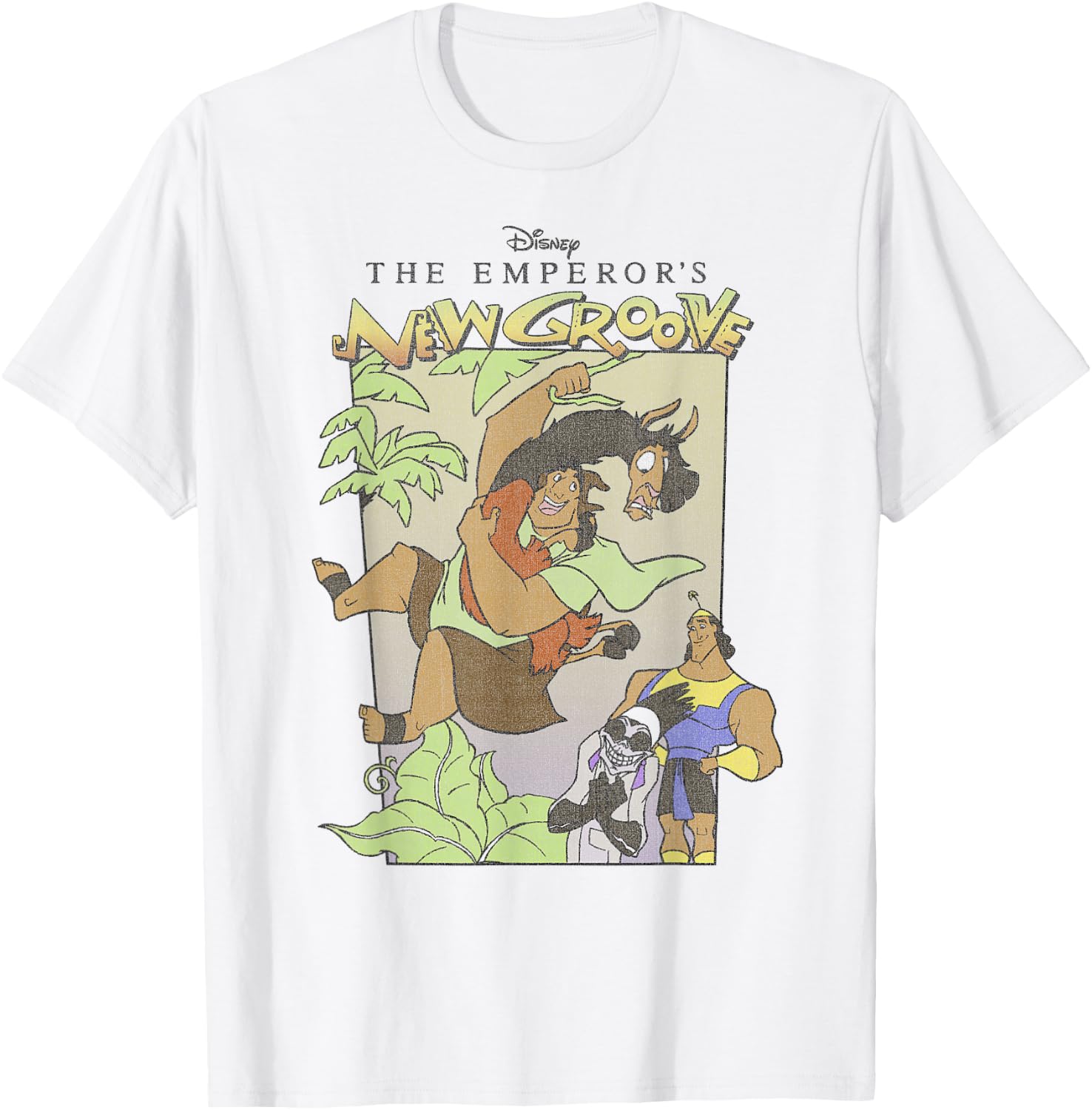 Disney The Emperor's New Groove Group Shot Cartoon Poster T-Shirt - T-Shirt | White