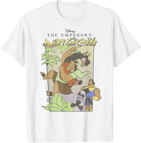 Disney The Emperor's New Groove Group Shot Cartoon Poster T-Shirt - T-Shirt | White
