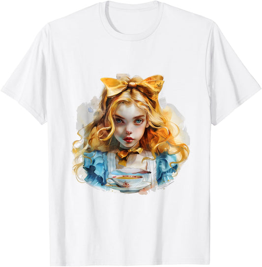 Alice in Wonderland Art T-Shirt - T-Shirt | White