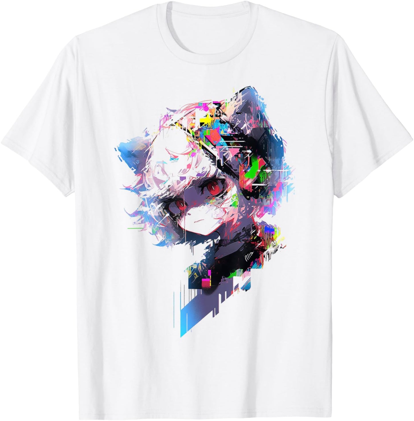 Anime Abstract Human Women Graphic Anime T-Shirt - T-Shirt | White