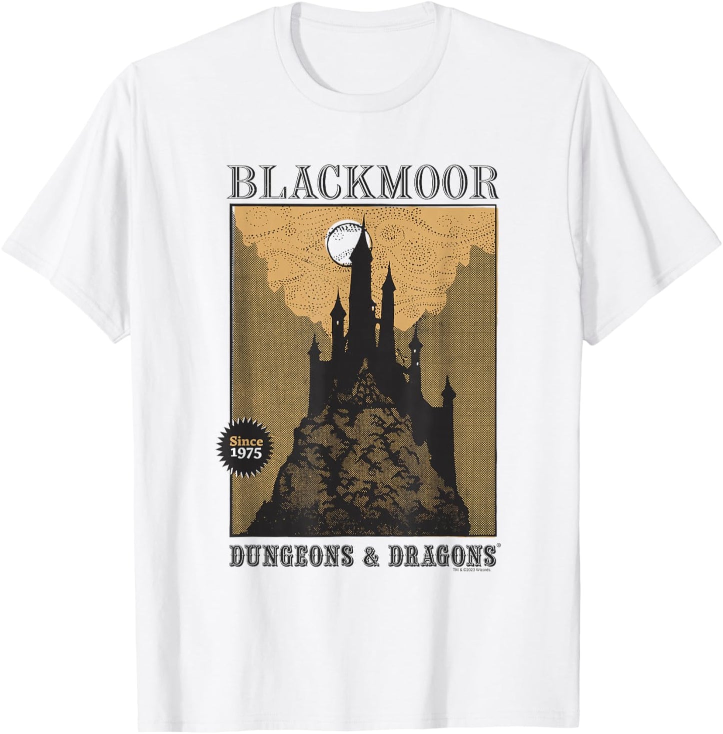 Dungeons & Dragons 50th Anniversary Blackmoor Castle Card T-Shirt - T-Shirt | White