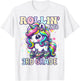 3rd Grade Back To School First Day Girl Rollin Unicorn T-Shirt - T-Shirt | White