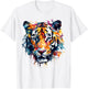 Tiger Artwork - Colourful Art Zoo Animal Tiger T-Shirt - T-Shirt | White