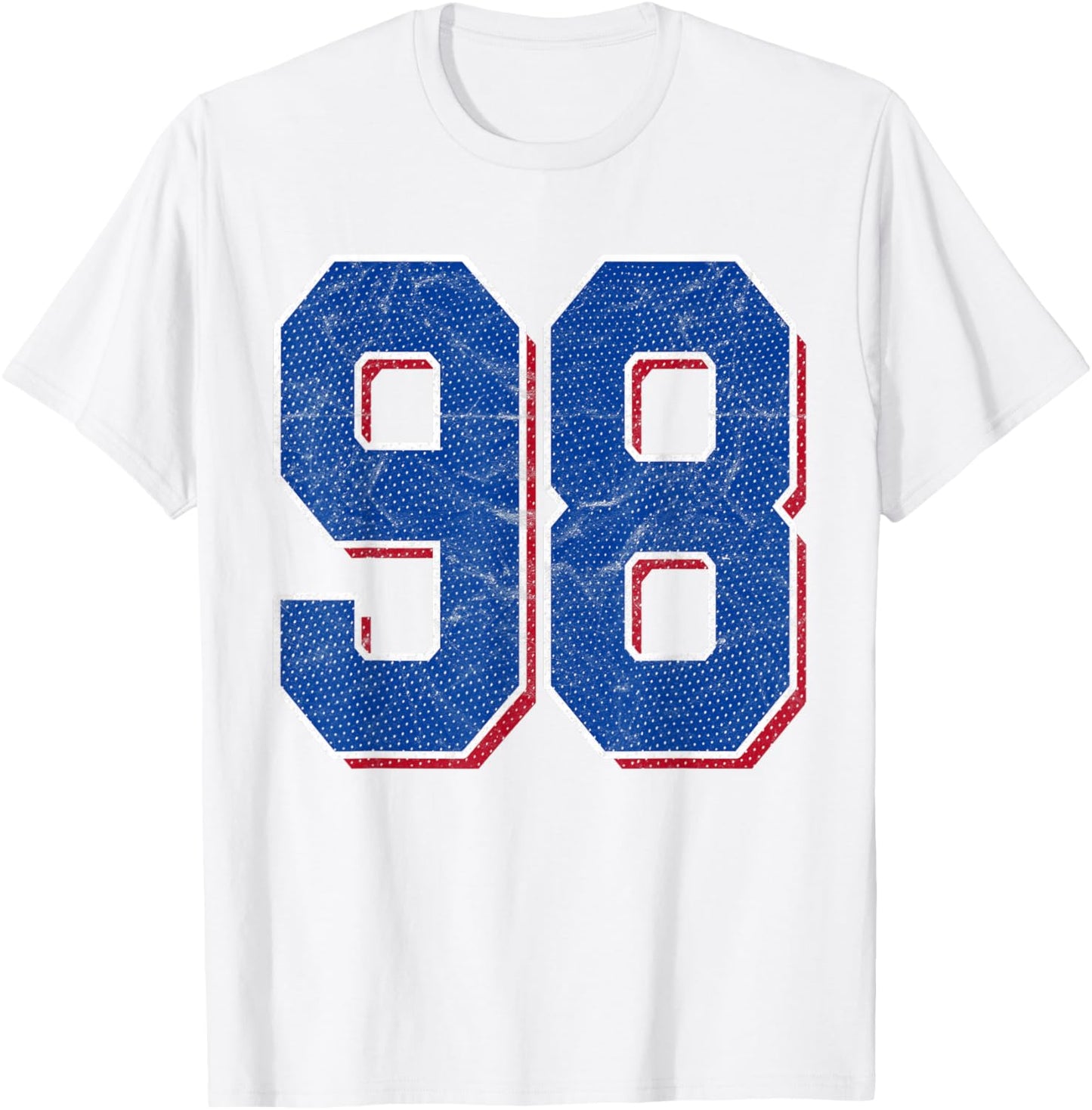 Number 98 Numbered Uniform Sports Team Jersey 98th Birthday T-Shirt - T-Shirt | White