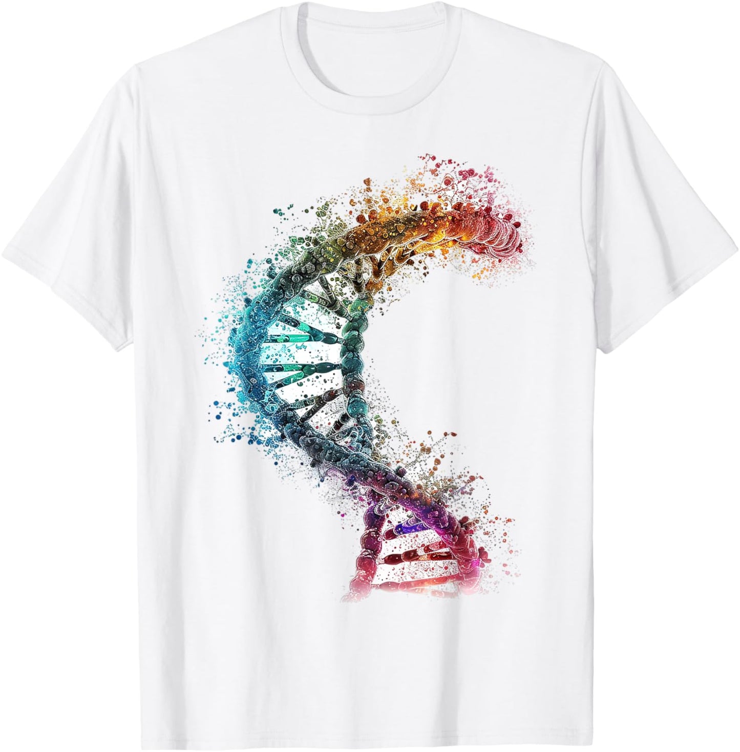 DNA Colorful Print Art DNA T-Shirt - T-Shirt | White