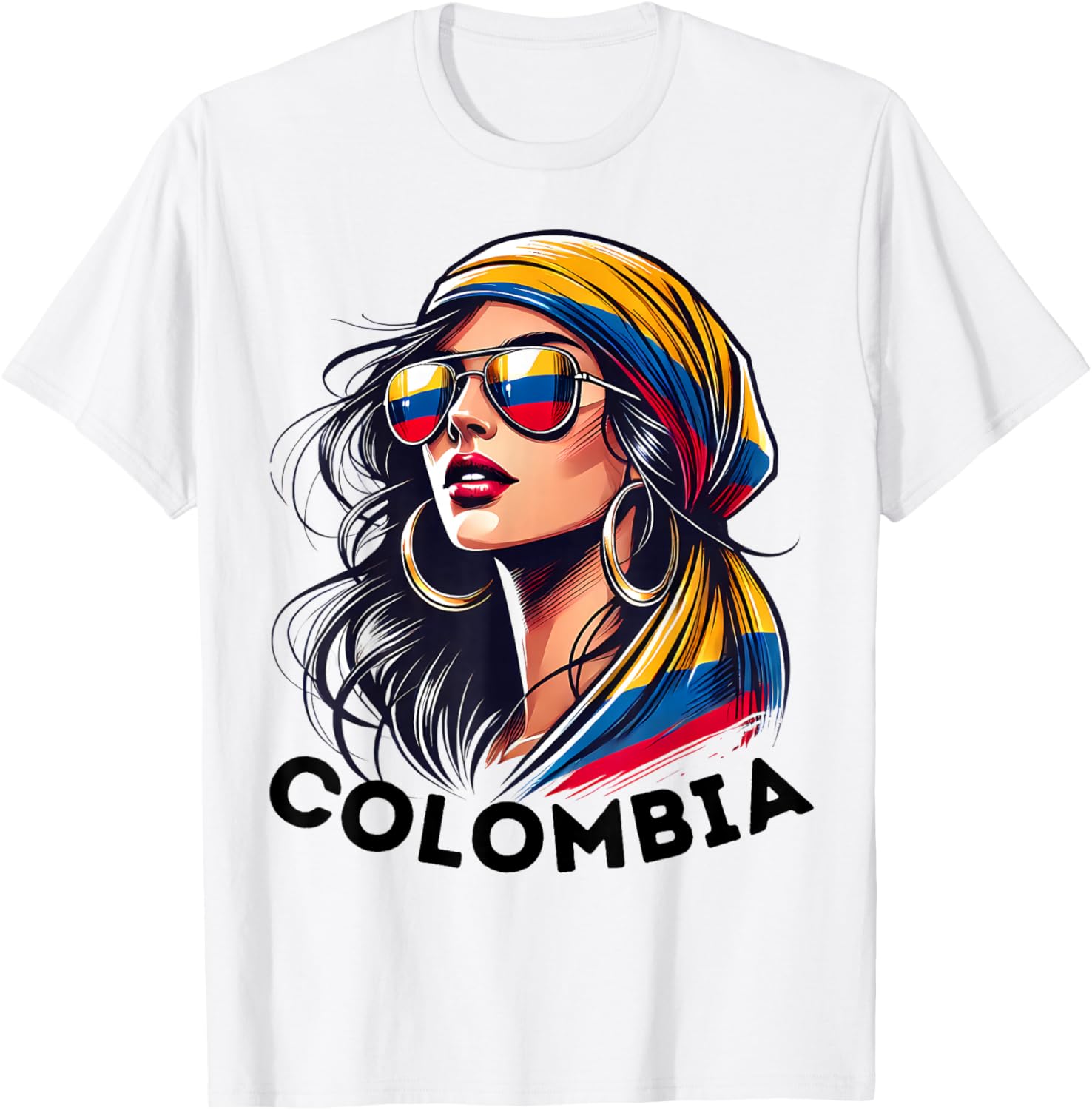 Colombians Souvenirs Products Woman Flag Roots Colombia T-Shirt - T-Shirt | White
