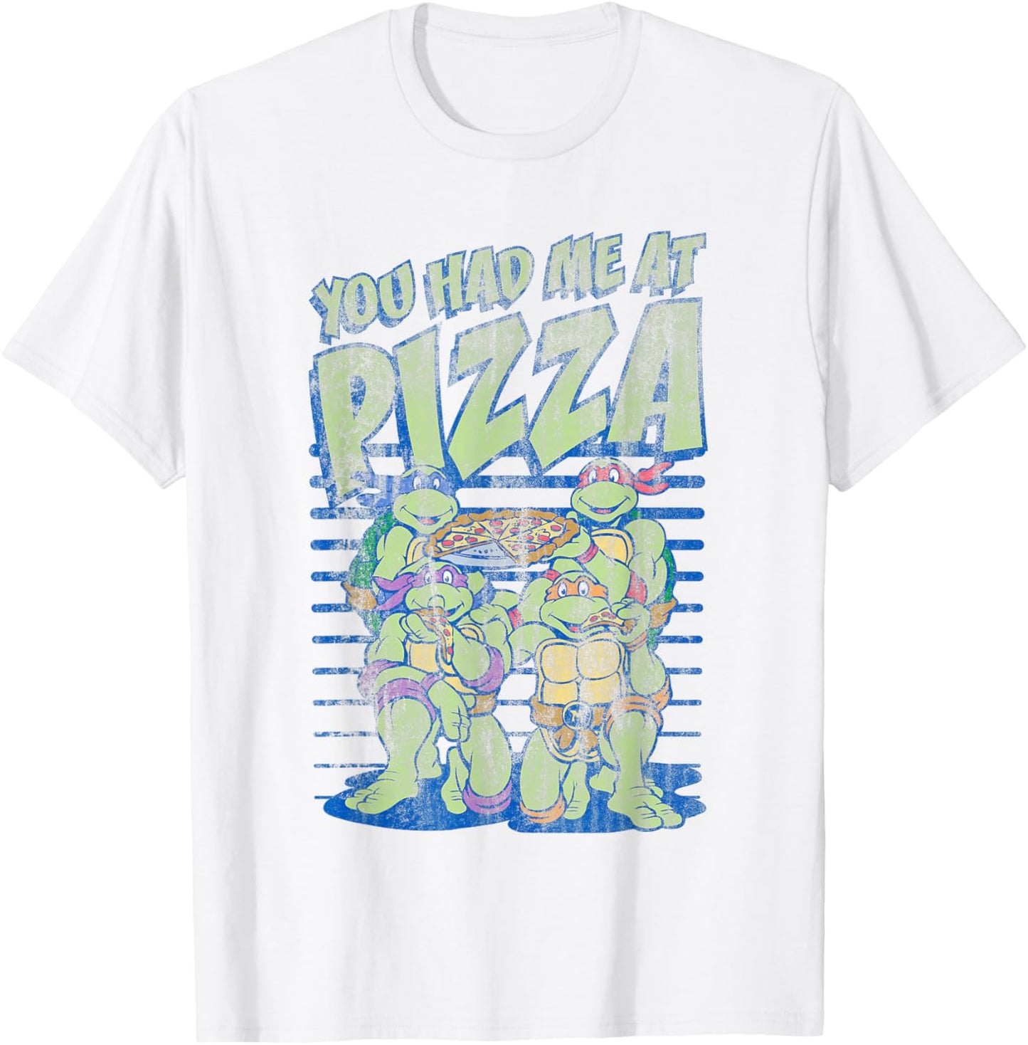 Teenage Mutant Ninja Turtles You Had Me At Pizza Distressed T-Shirt - T-Shirt | White