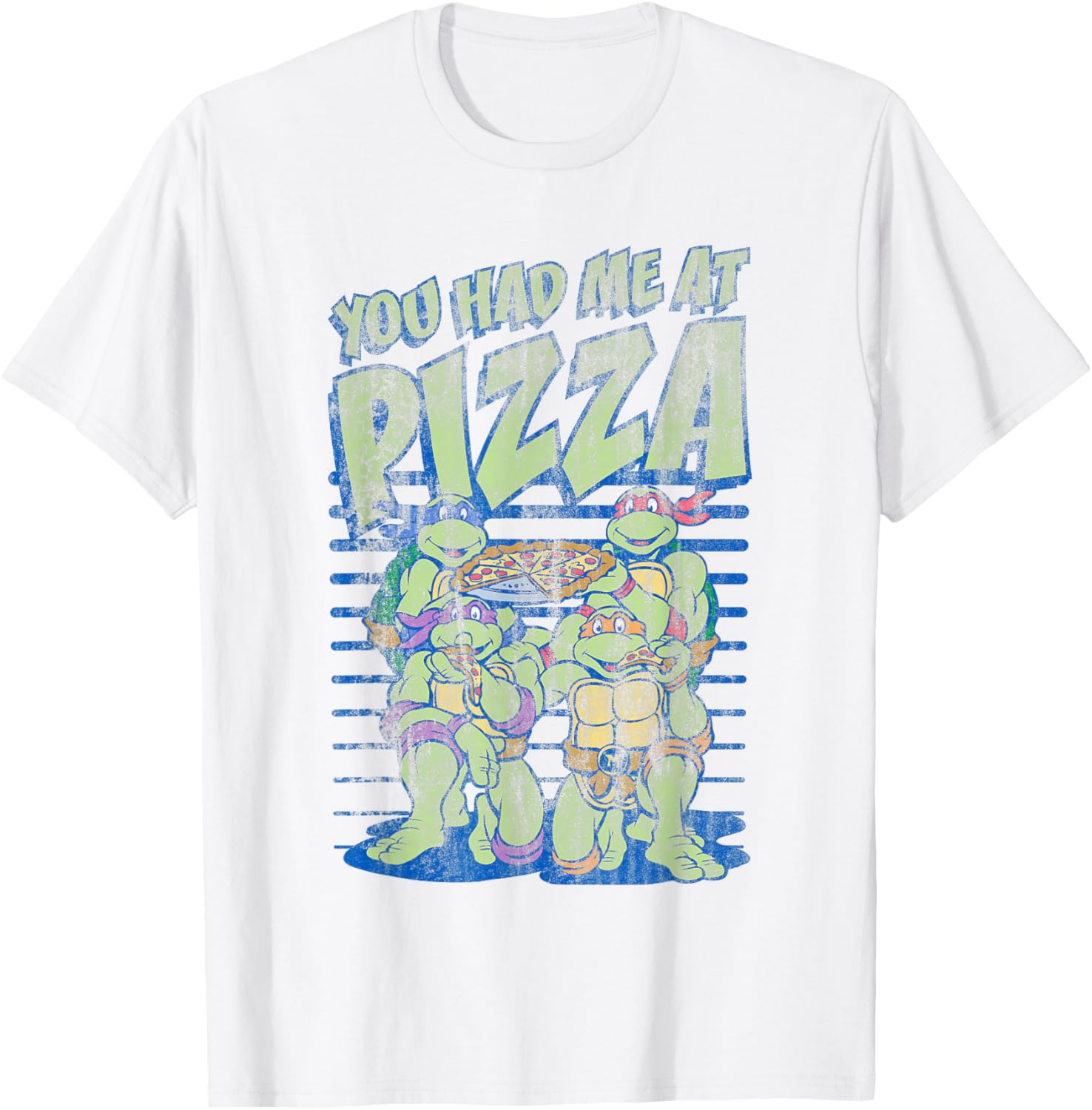 Teenage Mutant Ninja Turtles You Had Me At Pizza Distressed T-Shirt - T-Shirt | White
