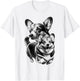 Cute Corgi as a Cool Portrait T-Shirt - T-Shirt | White