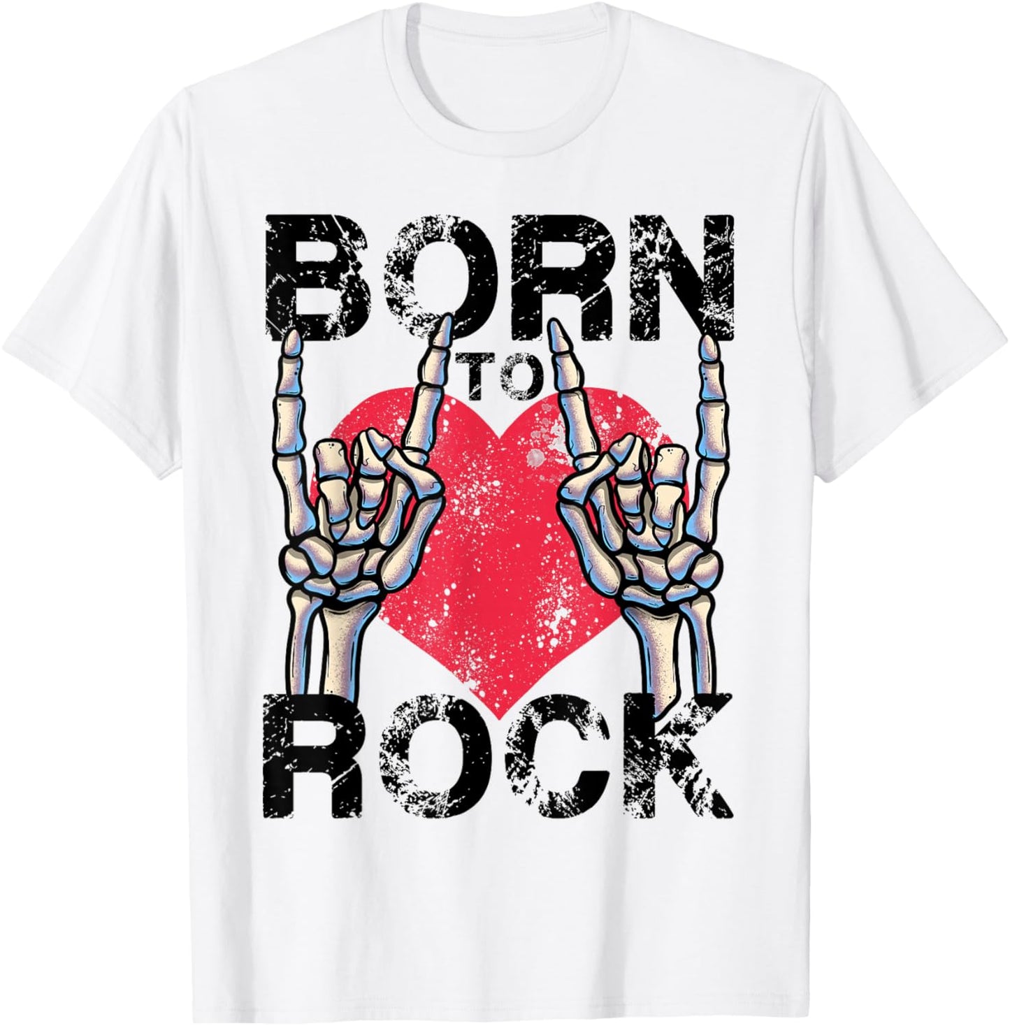 Born to Rock Lets Rock Vintage Retro Rock&Roll Rock Concert T-Shirt - T-Shirt | White