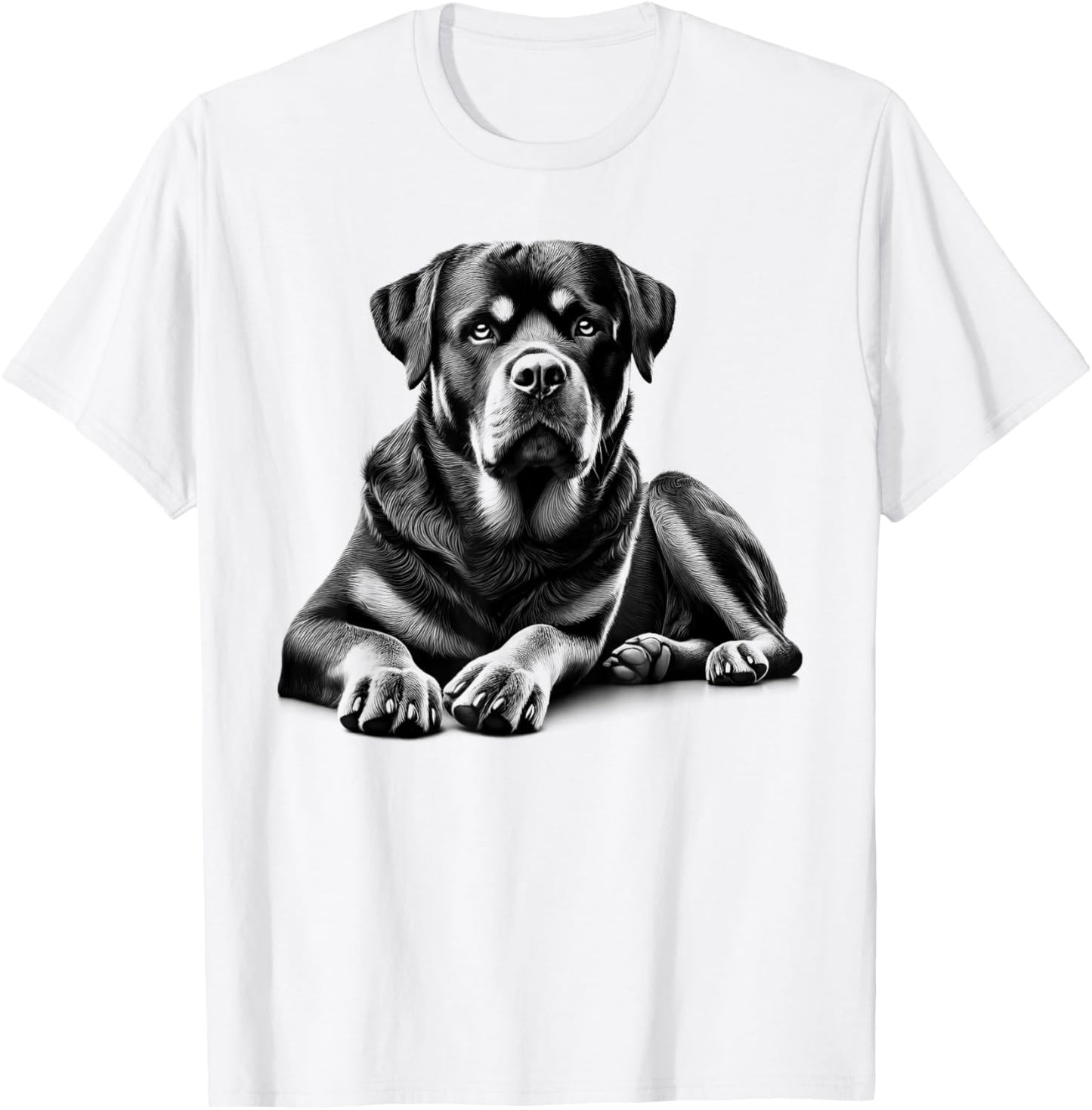 Rottweiler Dog in Lying Pose T-Shirt - T-Shirt | White