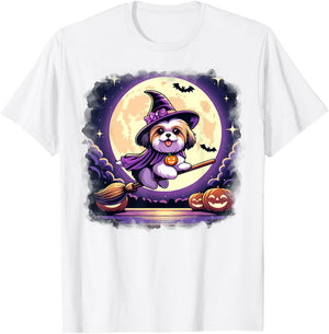 Cute Shih Tzu Halloween Costume Shirt Dog Lover Women Girls T-Shirt - T-Shirt | White