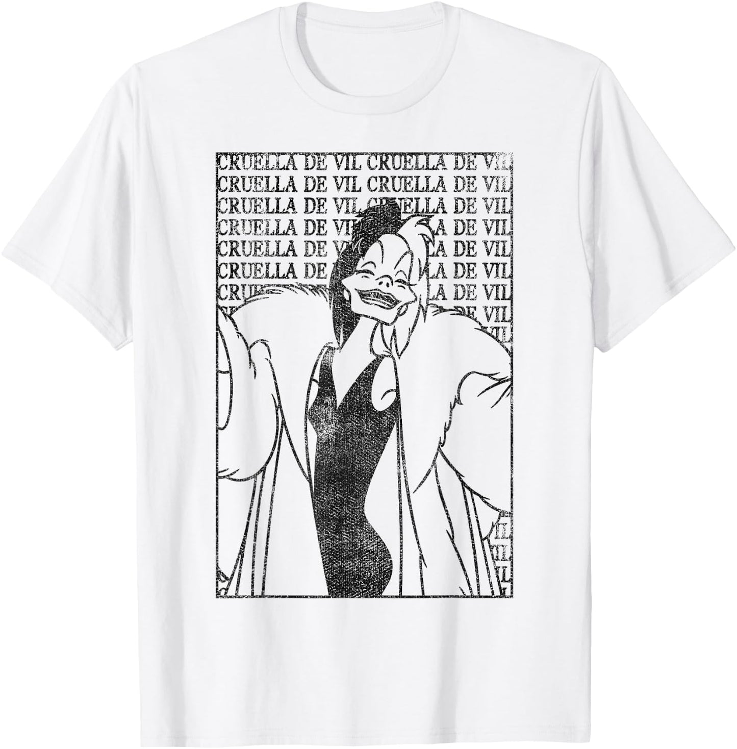 Disney Dalmatians Cruella Card Poster Graphic T-Shirt - T-Shirt | White