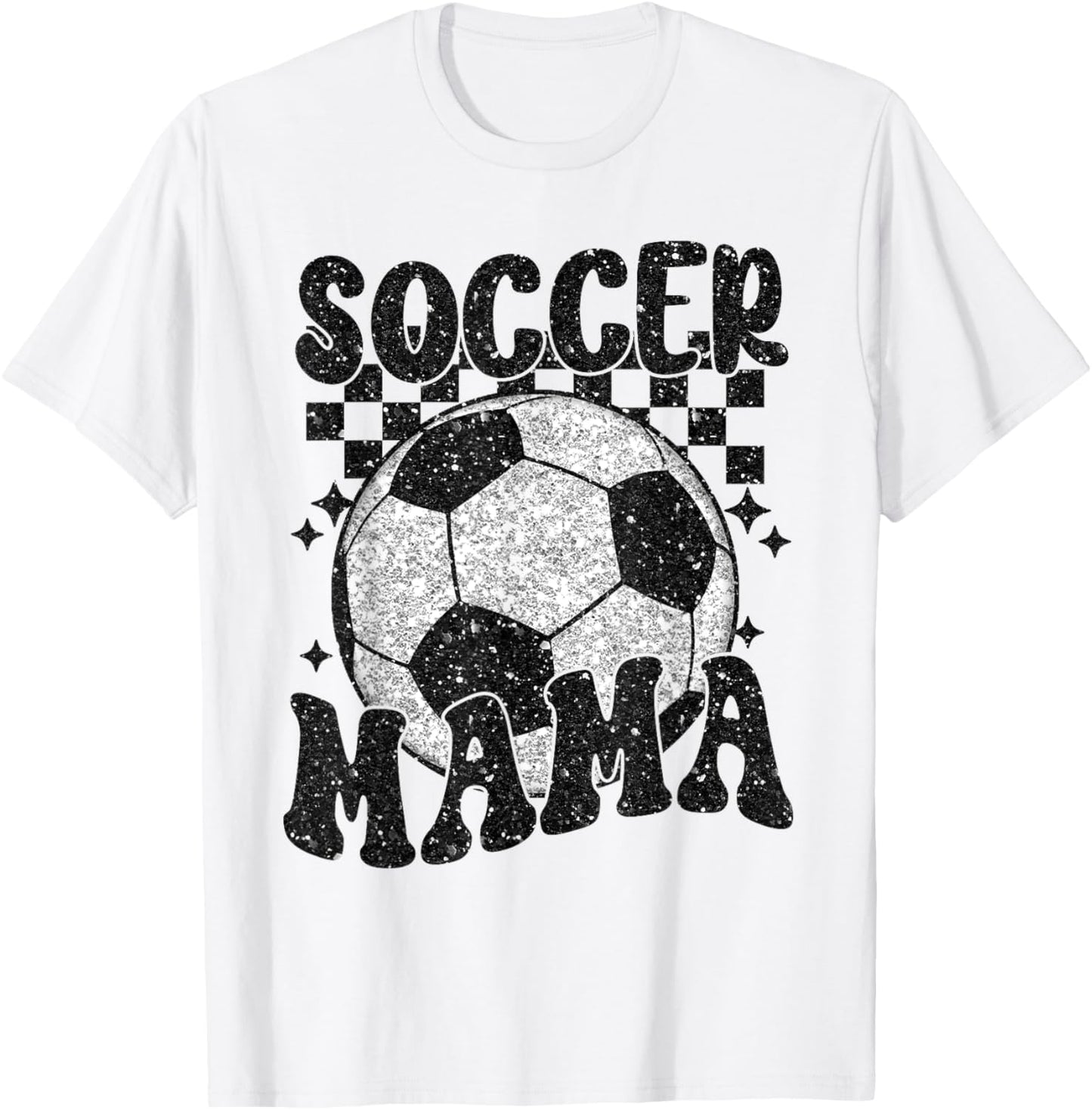 Checkered Soccer Mama Retro Soccer Mom Soccer Season T-Shirt - T-Shirt | White