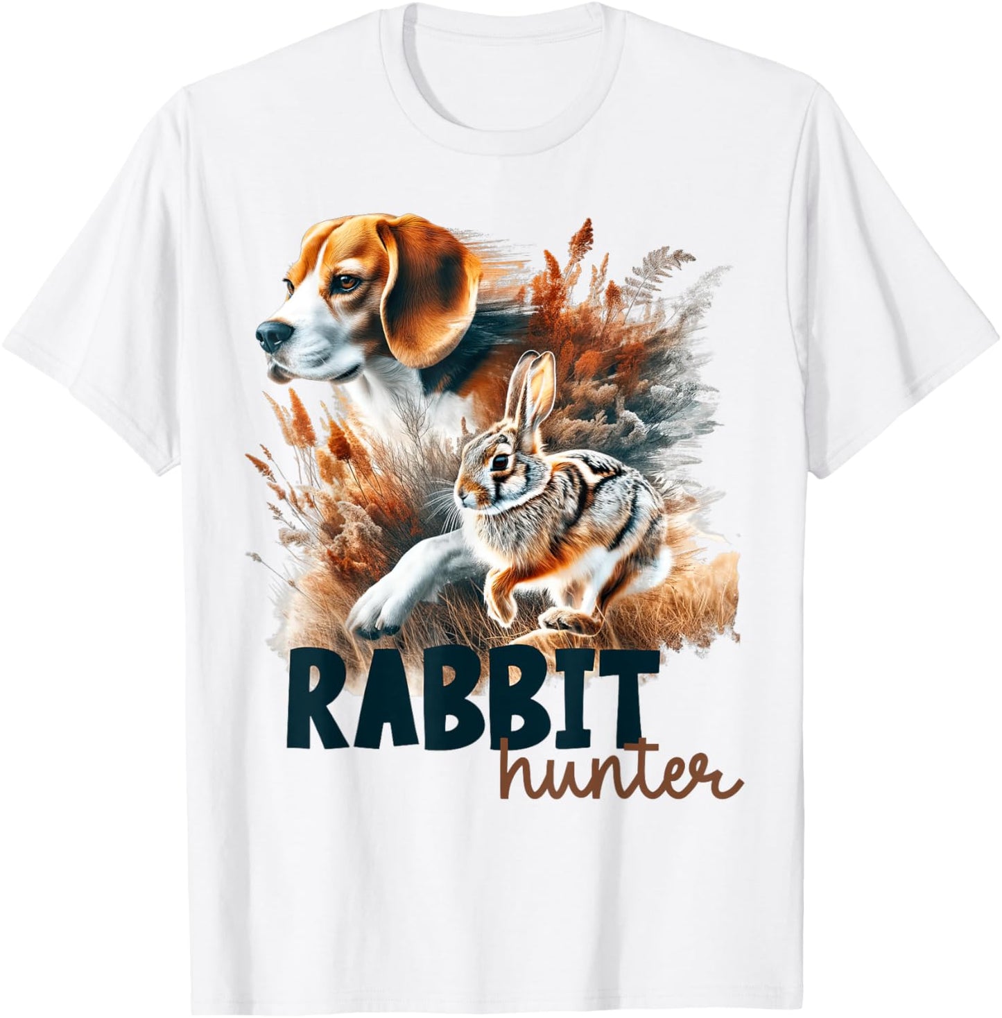 Beagle Dog Rabbit Hunter Rabbit Hunting Rabbiting Hunter T-Shirt - T-Shirt | White
