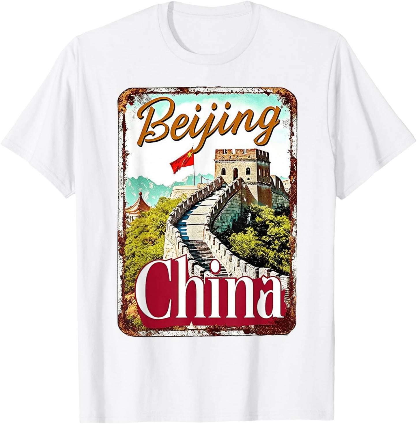 Beijing China Great Wall Heritage Architecture City Trip T-Shirt - T-Shirt | White