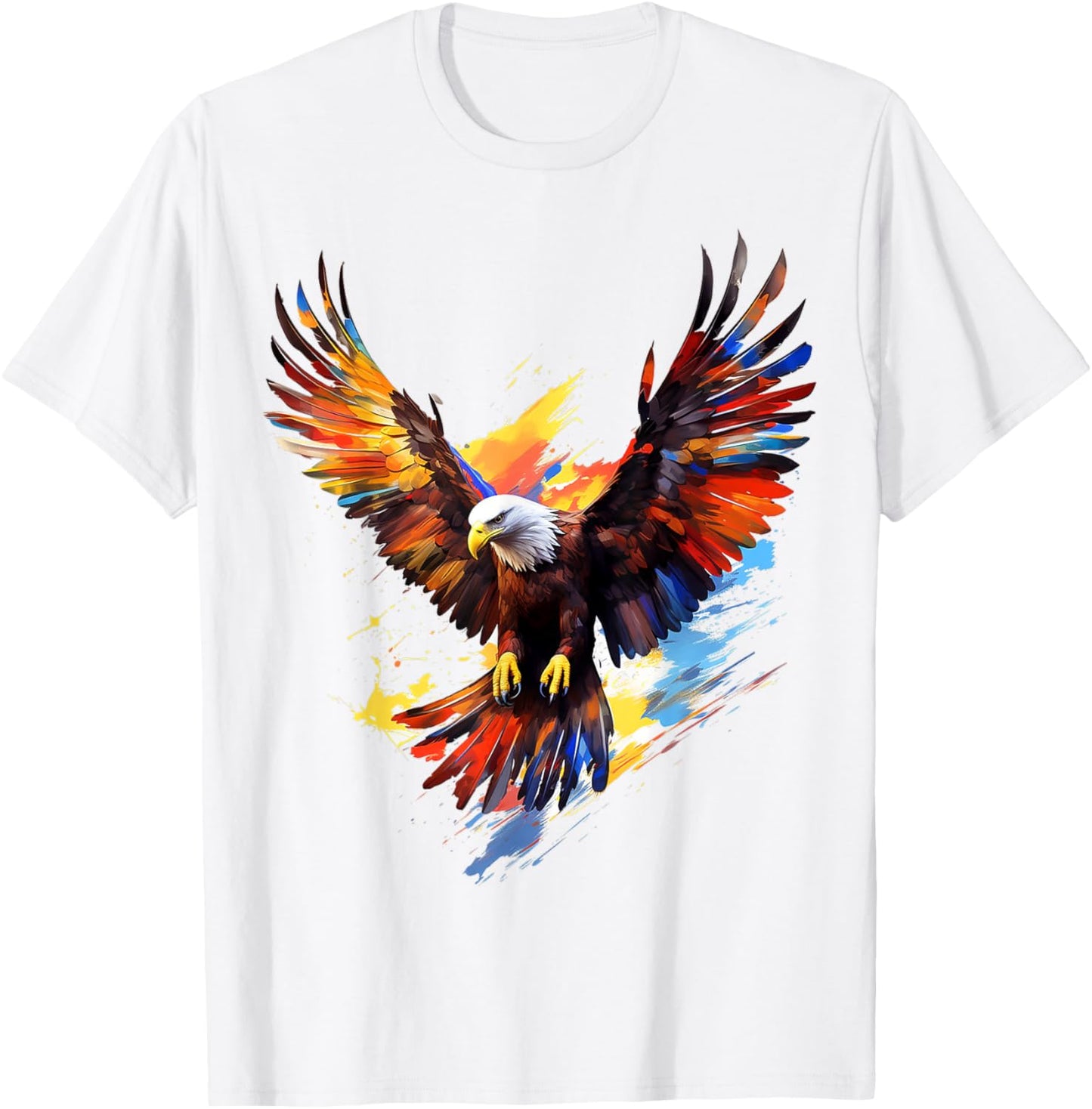 Eagle Painting Art Abstract Animal Colorful Graphic Eagle T-Shirt - T-Shirt | White