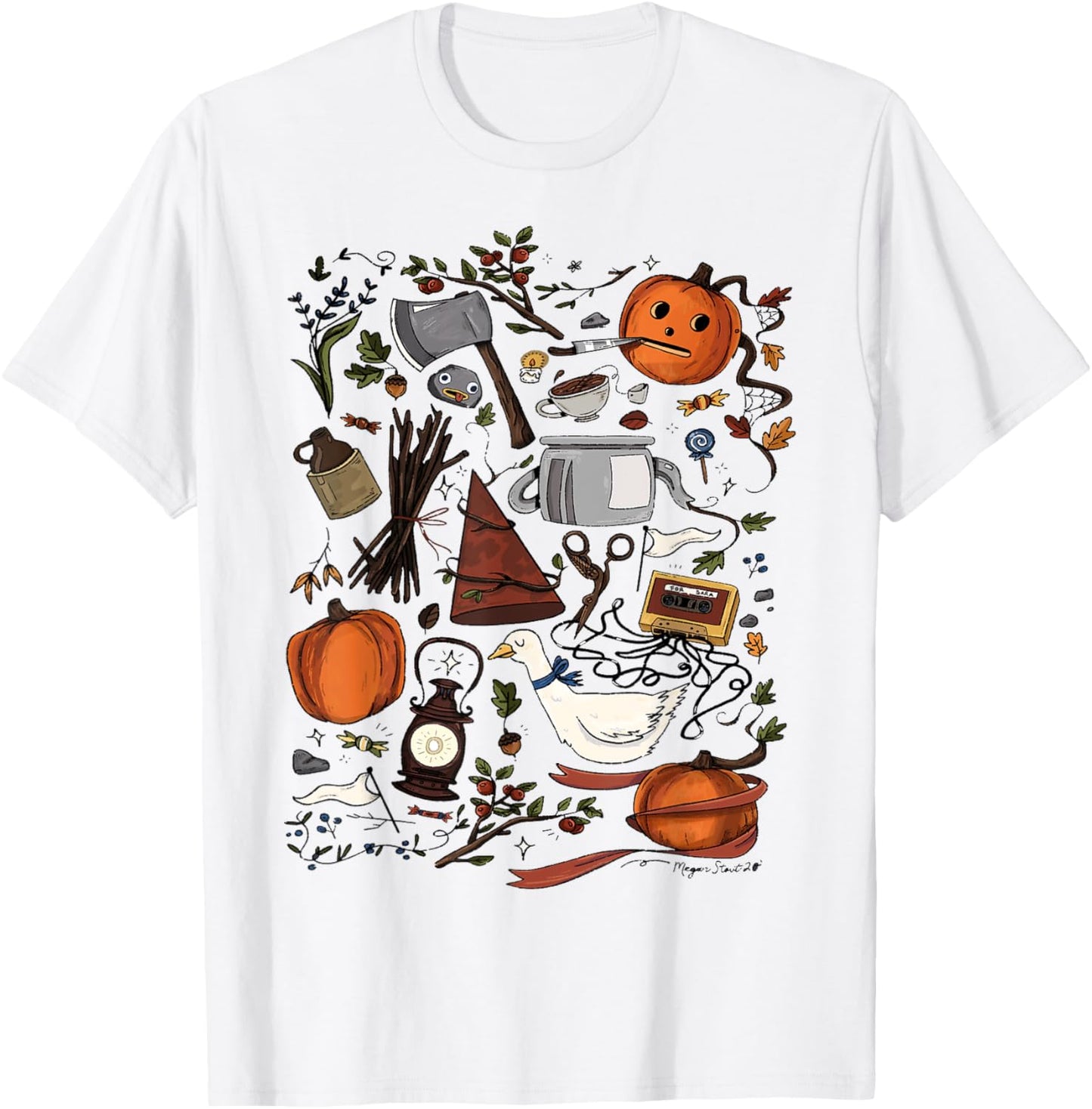 Spooky Pottsfield Harvest Festival Pumpkin Vibes Halloween T-Shirt - T-Shirt | White