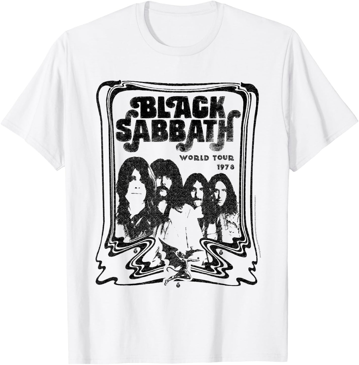 Black Sabbath Official World Tour 78 B&W T-Shirt - T-Shirt | White