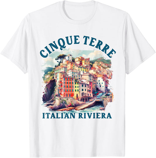 Cinque Terre Travel Italy Trip Cinque Terre Italian Riviera T-Shirt - T-Shirt | White