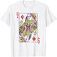 Queen of Diamonds Shirt Card Costume Poker Distressed T-Shirt - T-Shirt | White