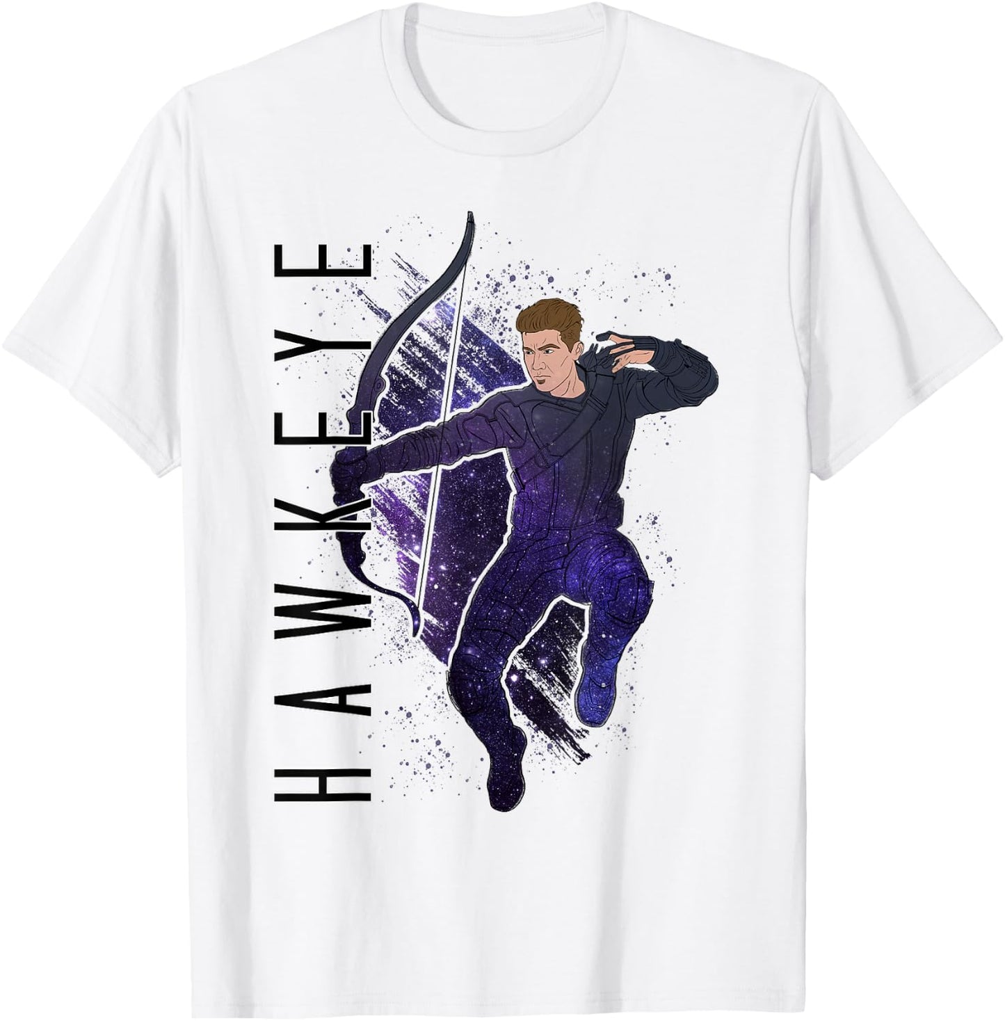 Marvel Avengers Endgame Hawkeye Galaxy Painted T-Shirt - T-Shirt | White