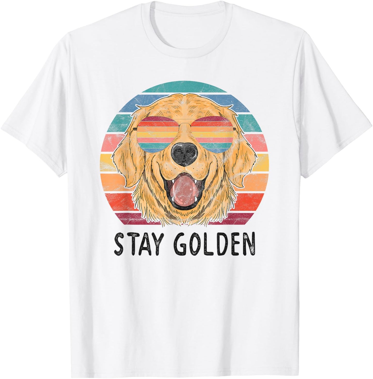 Stay Golden Retriever Dog Men Women Girls Kids T-Shirt - T-Shirt | White