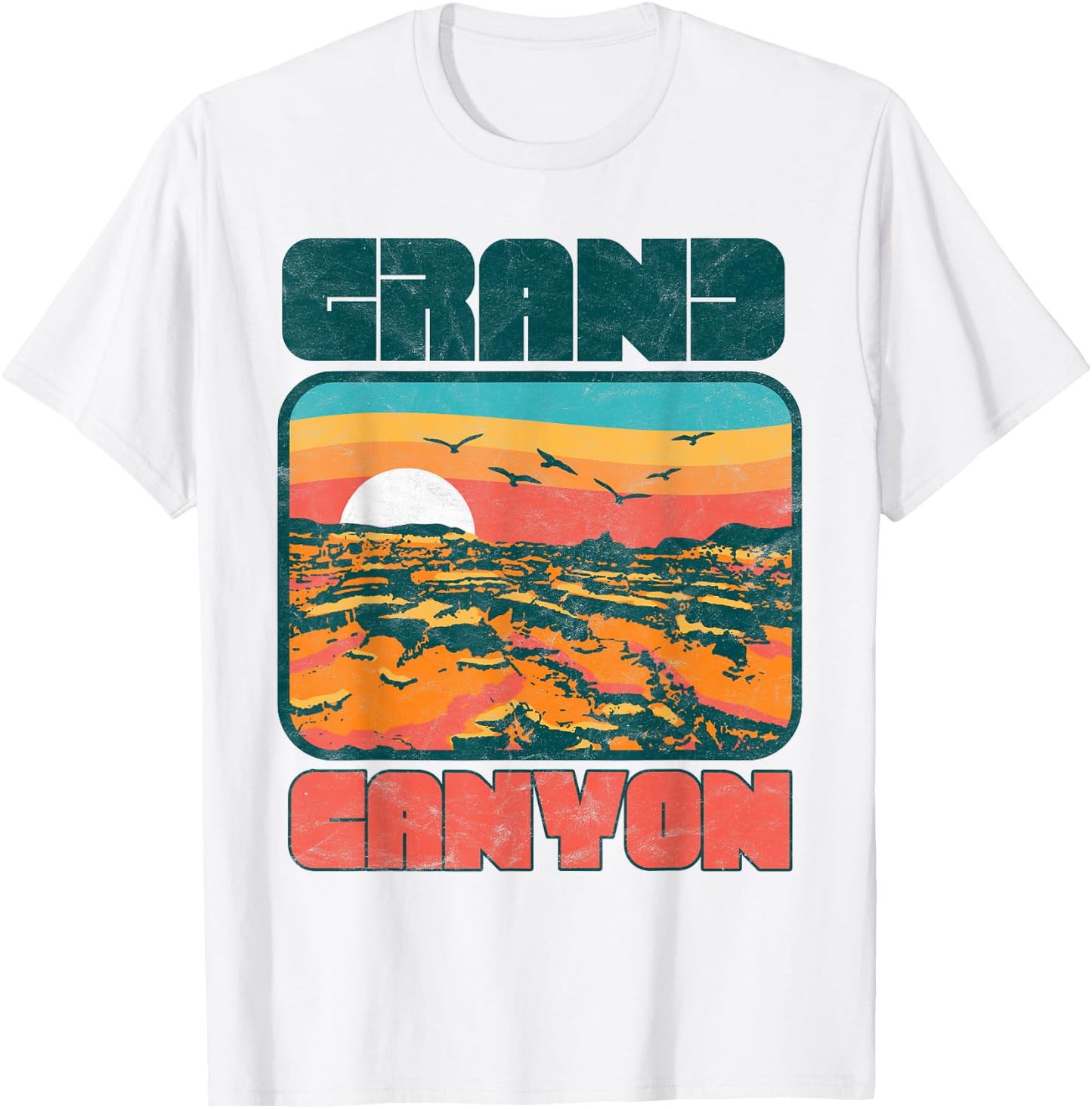 Vintage 80's Grand Canyon Retro Vibe Graphic T-Shirt - T-Shirt | White