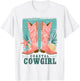 Coastal Cowgirl | Western Country Beach Surfer Girl Cowboy T-Shirt - T-Shirt | White