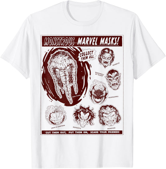 Marvel Monsters Man-Thing Monstrous Marvel Masks Halloween T-Shirt - T-Shirt | White
