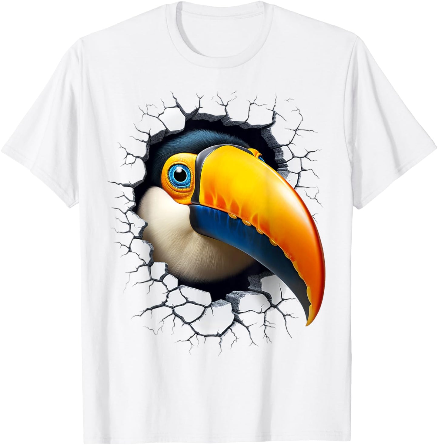 Toucan Animal Abstract Graphic Drawing Artwork Face Toucan T-Shirt - T-Shirt | White