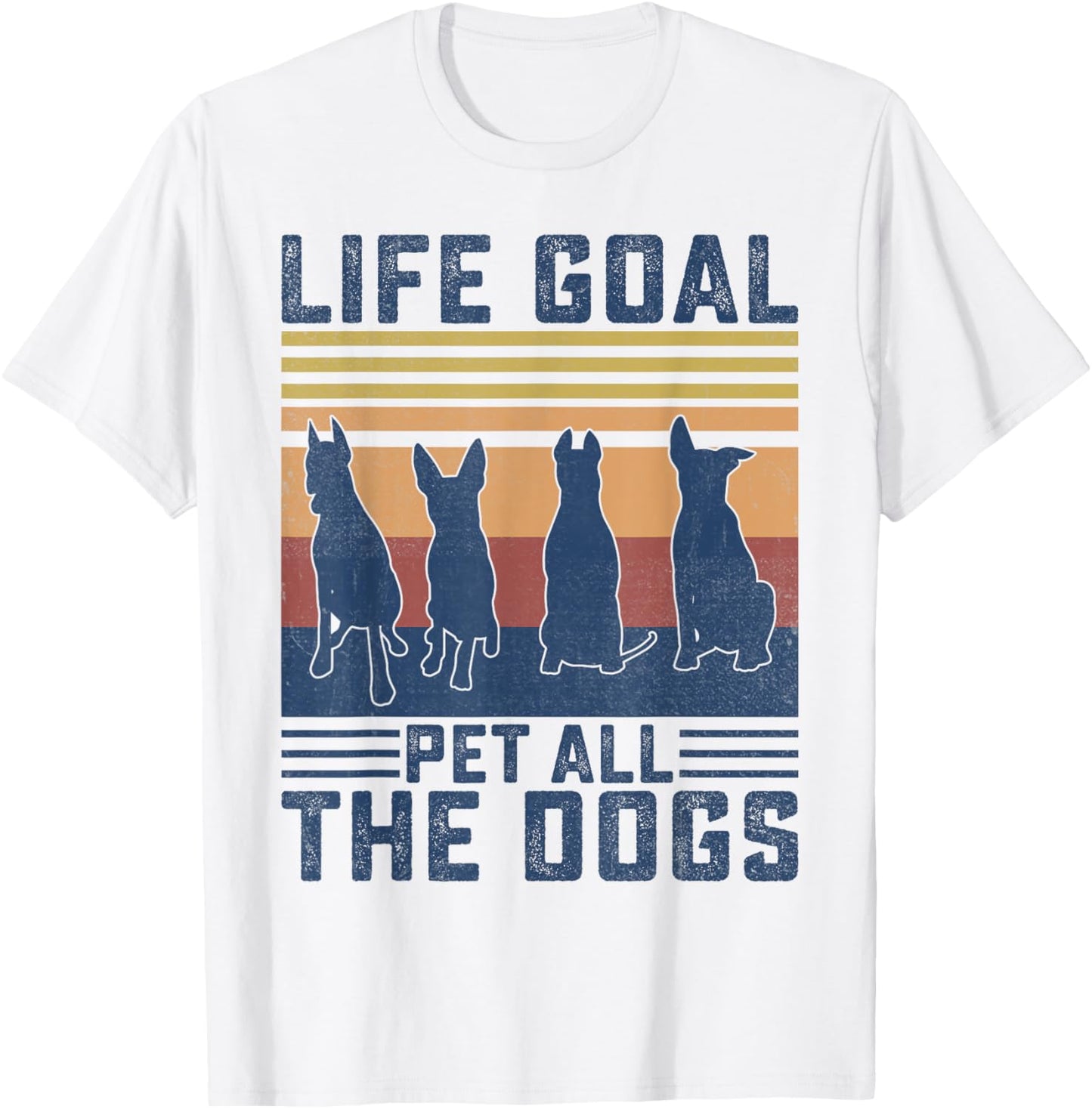 Life Goal Pet All The Dogs Kids Funny Dog T-Shirt - T-Shirt | White