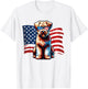 Soft coated Wheaten Terrier USA Flag Sunglasses Patriotic T-Shirt - T-Shirt | White