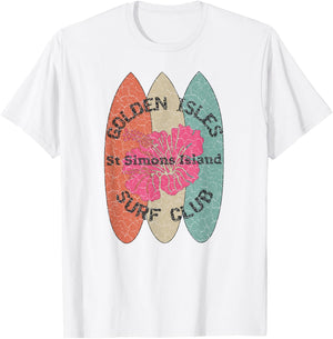 Golden Isles Surf Club St. Simons Island, Georgia T-Shirt - T-Shirt | White