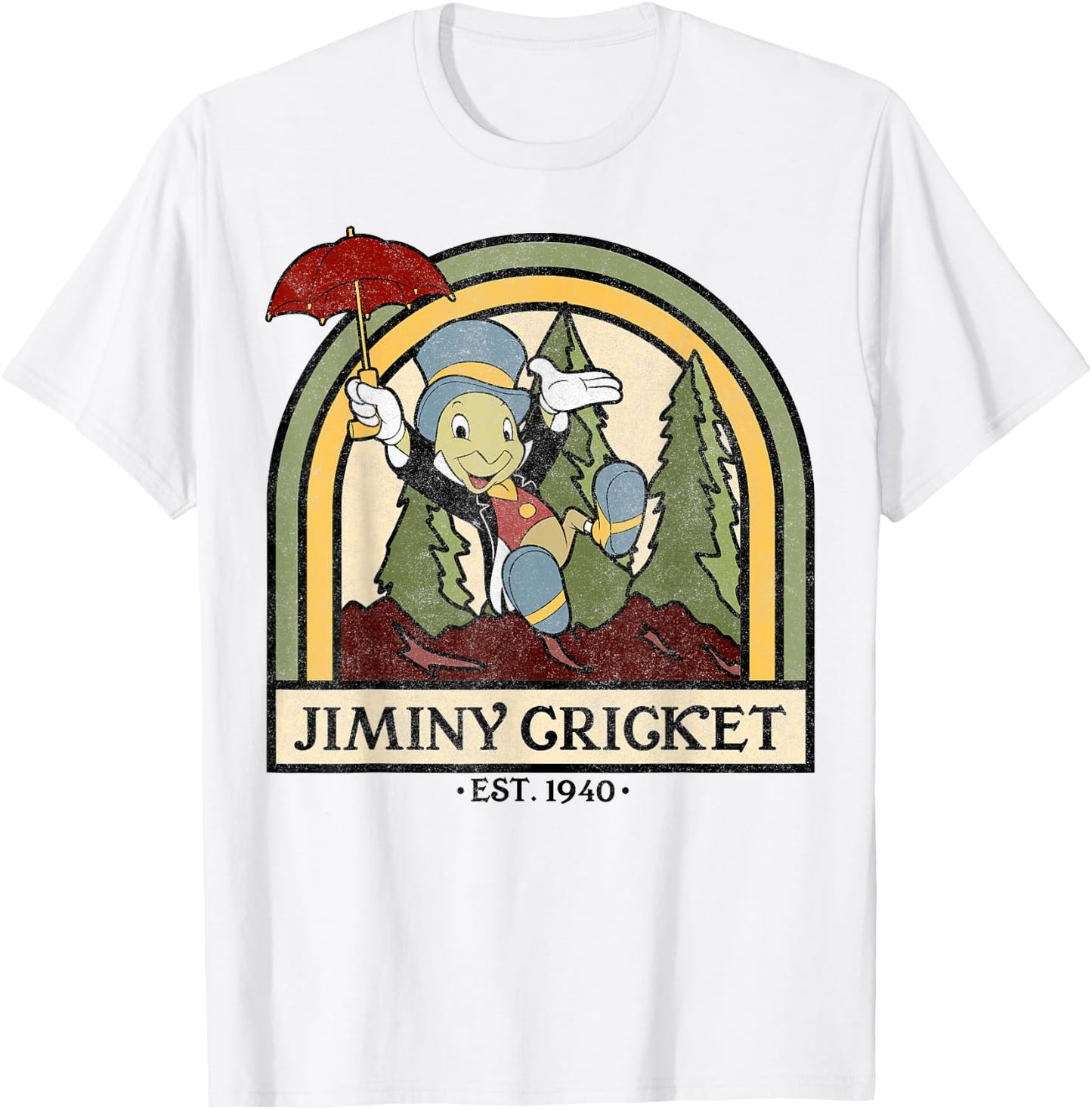 Disney Pinocchio Jiminy Cricket Established 1940 T-Shirt - T-Shirt | White