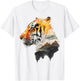 Tiger Mountains Landscape Animal Print Art Tiger T-Shirt - T-Shirt | White