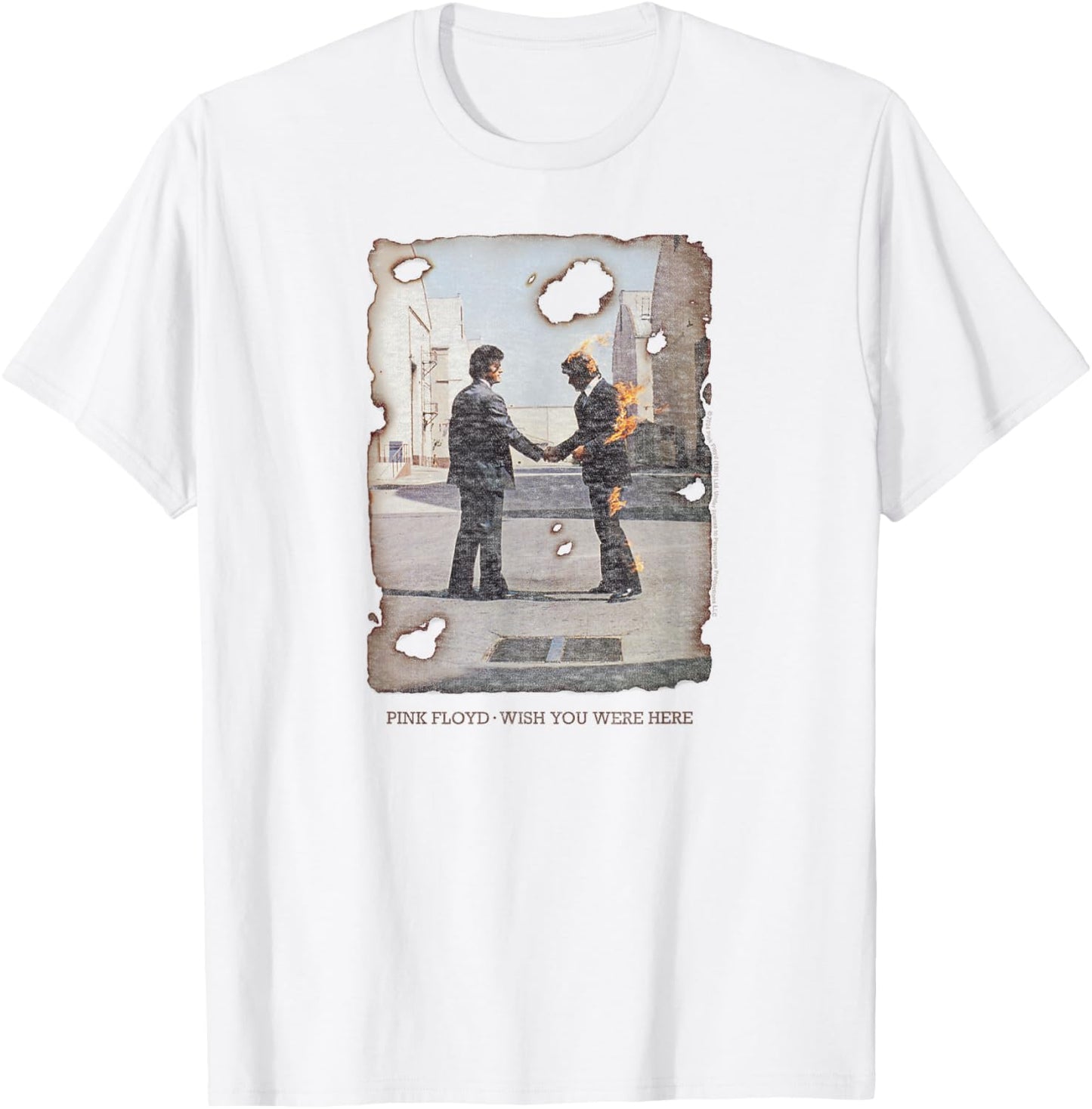Pink Floyd - Wish You were Here Music Album Cover T-Shirt - T-Shirt | White