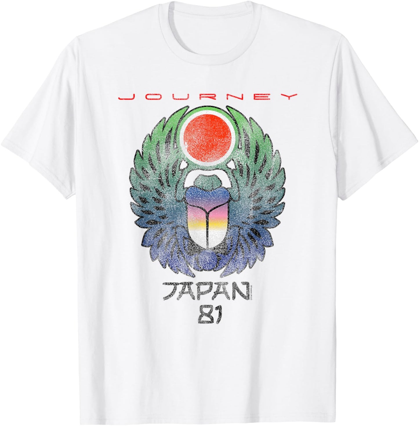 Journey Japan 1981 Scarab Beetle Music T-Shirt - T-Shirt | White