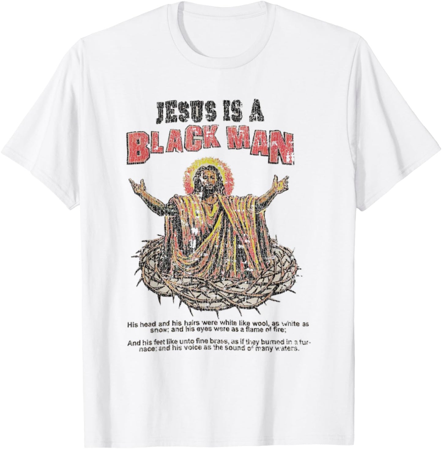 Vintage Jesus Is A Black Man T-Shirt - T-Shirt | White