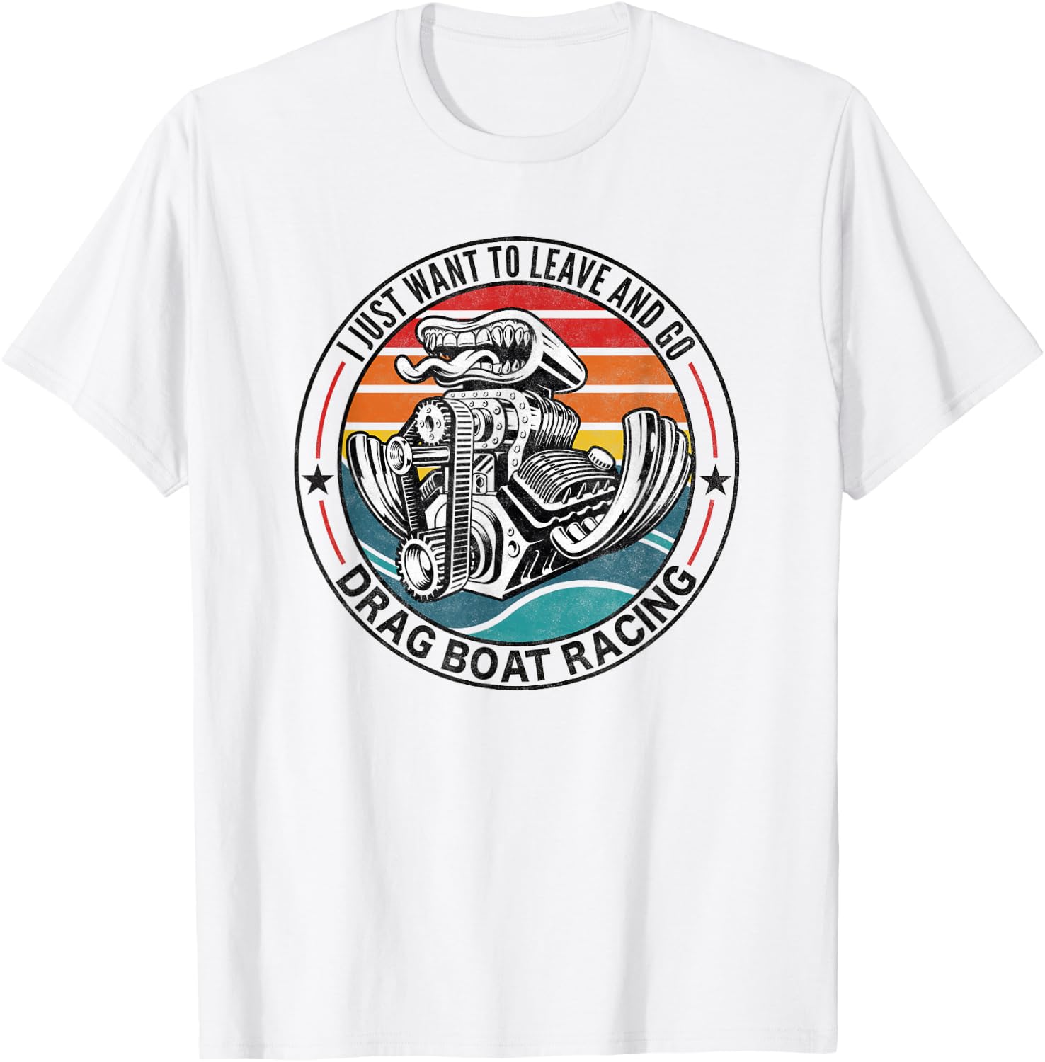 Retro Vintage Drag Boat Racing Drag Boat T-Shirt - T-Shirt | White