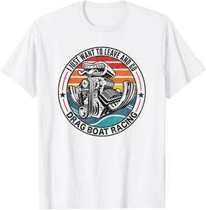 Retro Vintage Drag Boat Racing Drag Boat T-Shirt - T-Shirt | White