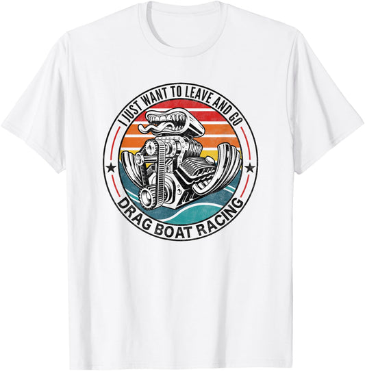 Retro Vintage Drag Boat Racing Drag Boat T-Shirt - T-Shirt | White
