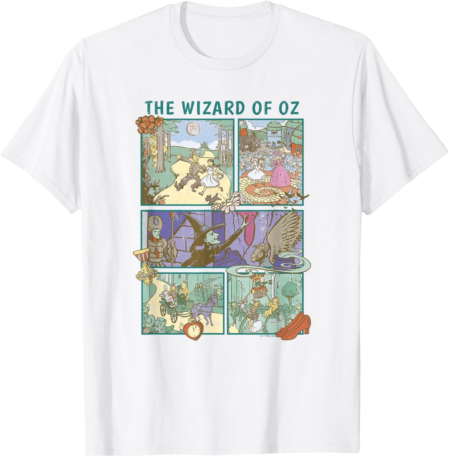The Wizard of Oz Illustrated Storytime Panels T-Shirt - T-Shirt | White
